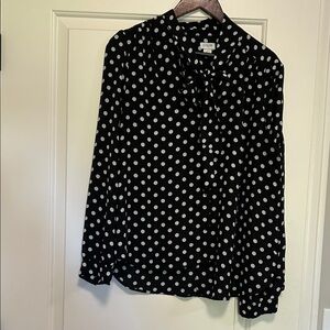 J. Crew Black and White Polka Dot Blouse